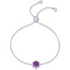 imagePAVOI 14K Gold Plated Hexagon Gemstone Bracelet for Women  Natural Birthstone 9quot BraceletWhite Gold