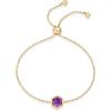 imagePAVOI 14K Gold Plated Hexagon Gemstone Bracelet for Women  Natural Birthstone 9quot BraceletYellow Gold