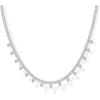 imagePAVOI 14K Gold Plated Station Necklace  Simulated Diamond BTY Layering Necklaces  Womens CZ ChainWhite Gold