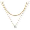 imagePAVOI 14K Gold Plated Twisted Singapore Chain Layering Choker with Round Solitaire and Serpentine Chain Layering Choker with PearCut Stone Pendant Necklace Pack for Women  Cubic Zirconia Statement Layered Necklace SetYellow Gold