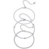 imagePAVOI 18K Gold Plated Chain Bracelet Pack for Women  Jewelry Set of 5 Stackable Bracelets Paperclip Snake Rope Figaro Beaded Chains3Piece Set