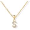 imagePAVOI Adjustable Gold Charm Necklace for Women  14K Gold Plated Chain Dainty Initial Necklaces for Women  Trendy Letter Zodiac Birthstone Cubic Zirconia Charm Pendants  Hypoallergenic Jewelry GiftYellow Gold