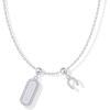imagePAVOI Adjustable Whimsical Gold Charm Necklace for Women 14K Gold Plated Cute Dainty Pendant Necklaces with Charms Set Hypoallergenic Chain Trendy Cubic Zirconia Heart Religious Sports Pearl PendantWhite Gold