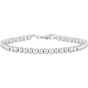 imagePAVOI 14K Gold Plated Beaded Cuban Cubic Zirconia Simulated Diamond Station Infinity Chain Bracelets for Women  Adjustable Chain BraceletWhite Gold
