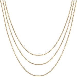 imagePAVOI 14K Gold Plated Dainty Layering Necklaces for Women  Snake Chain Curb Link Paperclip Layered Chains  Trendy Layering NecklaceYellow Gold