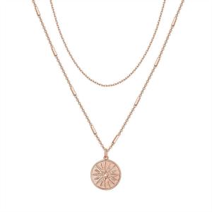 imagePAVOI 14K Gold Plated Layering Necklaces  Stylish Minimalist Design Pendant Necklaces  Bar Circle Lotus Disc Dog Tag Horizontal Bar Pendants for WomenRose Gold