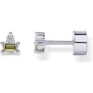 imagePAVOI 14K Gold Plated Sterling Silver Posts Colored Birthstone Flatback Stud Earrings for Women  Gemstone Cubic Zirconia Screwback Earrings  Dainty Helix Cartilage Piercing JewelryAugust  Peridot