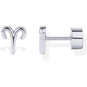 imagePAVOI 14K Gold Plated Sterling Silver Posts Zodiac Sign Flat Back Earring Studs  Birthday Gift for Women  Astrology Earring PairAries