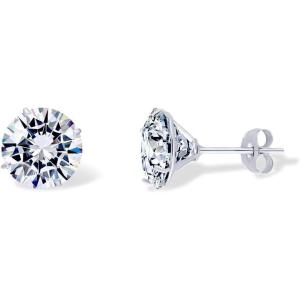 imagePAVOI 14K Real Gold Studs Moissanite Earrings for Women  024 Carat Round Lab Created Moissanite Stone Solid Gold Stud Earrings Men02CTPair  3mm