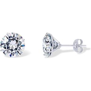 imagePAVOI 14K Real Gold Studs Moissanite Earrings for Women  024 Carat Round Lab Created Moissanite Stone Solid Gold Stud Earrings Men06CTPair  4mm