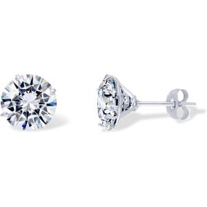 imagePAVOI 14K Real Gold Studs Moissanite Earrings for Women  024 Carat Round Lab Created Moissanite Stone Solid Gold Stud Earrings Men1CTPair  5mm