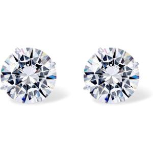 imagePAVOI 14K Real Gold Studs Moissanite Earrings for Women  024 Carat Round Lab Created Moissanite Stone Solid Gold Stud Earrings Men4CTPair  8mm