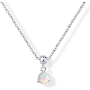 imagePAVOI Adjustable Gold Charm Necklace for Women  14K Gold Plated Chain Dainty Initial Necklaces for Women  Trendy Letter Zodiac Birthstone Cubic Zirconia Charm Pendants  Hypoallergenic Jewelry GiftWhite Gold