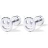 imagePAVOI 14K Gold Plated 925 Sterling Silver Posts Pair of Flat Back Stud Earrings for Women  Cartilage Helix Piercing  Heart Moon Snake Smiley Butterfly Yin and Yang North Star EarringSmiley