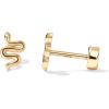 imagePAVOI 14K Gold Plated 925 Sterling Silver Posts Pair of Flat Back Stud Earrings for Women  Cartilage Helix Piercing  Heart Moon Snake Smiley Butterfly Yin and Yang North Star EarringSnake