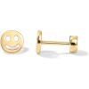 imagePAVOI 14K Gold Plated 925 Sterling Silver Posts Pair of Flat Back Stud Earrings for Women  Cartilage Helix Piercing  Heart Moon Snake Smiley Butterfly Yin and Yang North Star EarringSmiley
