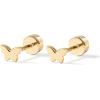 imagePAVOI 14K Gold Plated 925 Sterling Silver Posts Pair of Flat Back Stud Earrings for Women  Cartilage Helix Piercing  Heart Moon Snake Smiley Butterfly Yin and Yang North Star EarringButterfly