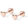 imagePAVOI 14K Gold Plated 925 Sterling Silver Posts Pair of Flat Back Stud Earrings for Women  Cartilage Helix Piercing  Heart Moon Snake Smiley Butterfly Yin and Yang North Star EarringHeart