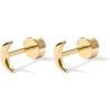 imagePAVOI 14K Gold Plated 925 Sterling Silver Posts Pair of Flat Back Stud Earrings for Women  Cartilage Helix Piercing  Heart Moon Snake Smiley Butterfly Yin and Yang North Star EarringMoon