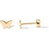 imagePAVOI 14K Gold Plated 925 Sterling Silver Posts Pair of Flat Back Stud Earrings for Women  Cartilage Helix Piercing  Heart Moon Snake Smiley Butterfly Yin and Yang North Star EarringButterfly