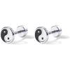 imagePAVOI 14K Gold Plated 925 Sterling Silver Posts Pair of Flat Back Stud Earrings for Women  Cartilage Helix Piercing  Heart Moon Snake Smiley Butterfly Yin and Yang North Star EarringYin and Yang