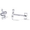 imagePAVOI 14K Gold Plated 925 Sterling Silver Posts Pair of Flat Back Stud Earrings for Women  Cartilage Helix Piercing  Heart Moon Snake Smiley Butterfly Yin and Yang North Star EarringSnake