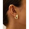 imagePAVOI 14K Gold Plated Bold Chunky Dupe Heart Hoop Earrings for Women  Gold Earring PairBroken Heart