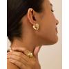 imagePAVOI 14K Gold Plated Bold Chunky Dupe Heart Hoop Earrings for Women  Gold Earring PairBroken Heart