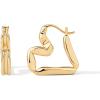 imagePAVOI 14K Gold Plated Bold Chunky Dupe Heart Hoop Earrings for Women  Gold Earring PairHeart