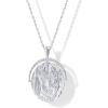 imagePAVOI 14K Gold Plated Engraved Hammered Oval Coin Pendant Necklace for Women  Hamsa Stars Bohemian Pendant Adjustable Chain Necklaces  Calm Inspirational Secret PhrasesWhite Gold