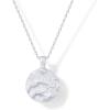 imagePAVOI 14K Gold Plated Engraved Hammered Oval Coin Pendant Necklace for Women  Hamsa Stars Bohemian Pendant Adjustable Chain Necklaces  Calm Inspirational Secret PhrasesWhite Gold