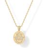 imagePAVOI 14K Gold Plated Engraved Hammered Oval Coin Pendant Necklace for Women  Hamsa Stars Bohemian Pendant Adjustable Chain Necklaces  Calm Inspirational Secret PhrasesYellow Gold