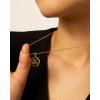 imagePAVOI 14K Gold Plated Engraved Hammered Oval Coin Pendant Necklace for Women  Hamsa Stars Bohemian Pendant Adjustable Chain Necklaces  Calm Inspirational Secret PhrasesWhite Gold