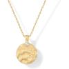 imagePAVOI 14K Gold Plated Engraved Hammered Oval Coin Pendant Necklace for Women  Hamsa Stars Bohemian Pendant Adjustable Chain Necklaces  Calm Inspirational Secret PhrasesYellow Gold