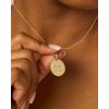 imagePAVOI 14K Gold Plated Engraved Hammered Oval Coin Pendant Necklace for Women  Hamsa Stars Bohemian Pendant Adjustable Chain Necklaces  Calm Inspirational Secret PhrasesWhite Gold