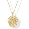 imagePAVOI 14K Gold Plated Engraved Hammered Oval Coin Pendant Necklace for Women  Hamsa Stars Bohemian Pendant Adjustable Chain Necklaces  Calm Inspirational Secret PhrasesYellow Gold