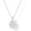 imagePAVOI 14K Gold Plated Engraved Hammered Oval Coin Pendant Necklace for Women  Hamsa Stars Bohemian Pendant Adjustable Chain Necklaces  Calm Inspirational Secret PhrasesWhite Gold