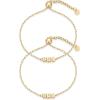 imagePAVOI 14K Gold Plated Friendship Matching Adjustable Bracelets for Women  Gold Best Friends Bracelet Set  BFF ILYSM Bracelet PackBFF