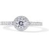 imagePAVOI 14K Gold Plated Halo Ring  Heart Ring for Women  Square Round Promise Rings for HerWhite Gold