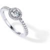 imagePAVOI 14K Gold Plated Halo Ring  Heart Ring for Women  Square Round Promise Rings for HerWhite Gold