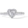 imagePAVOI 14K Gold Plated Halo Ring  Heart Ring for Women  Square Round Promise Rings for HerWhite Gold