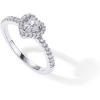 imagePAVOI 14K Gold Plated Halo Ring  Heart Ring for Women  Square Round Promise Rings for HerWhite Gold