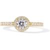 imagePAVOI 14K Gold Plated Halo Ring  Heart Ring for Women  Square Round Promise Rings for HerYellow Gold
