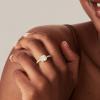 imagePAVOI 14K Gold Plated Halo Ring  Heart Ring for Women  Square Round Promise Rings for HerYellow Gold