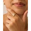 imagePAVOI 14K Gold Plated Premium Cubic Zirconia Square Solitaire Engagement Ring for Women  Unique Wavy Promise and Fake Wedding RingWhite Gold