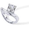imagePAVOI 14K Gold Plated Premium Cubic Zirconia Square Solitaire Engagement Ring for Women  Unique Wavy Promise and Fake Wedding RingWhite Gold