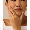 imagePAVOI 14K Gold Plated Premium Cubic Zirconia Square Solitaire Engagement Ring for Women  Unique Wavy Promise and Fake Wedding RingWhite Gold