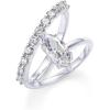 imagePAVOI 14K Gold Plated Premium Cubic Zirconia Square Solitaire Engagement Ring for Women  Unique Wavy Promise and Fake Wedding RingWhite Gold