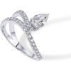 imagePAVOI 14K Gold Plated Premium Cubic Zirconia Square Solitaire Engagement Ring for Women  Unique Wavy Promise and Fake Wedding RingWhite Gold