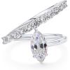 imagePAVOI 14K Gold Plated Premium Cubic Zirconia Square Solitaire Engagement Ring for Women  Unique Wavy Promise and Fake Wedding RingWhite Gold